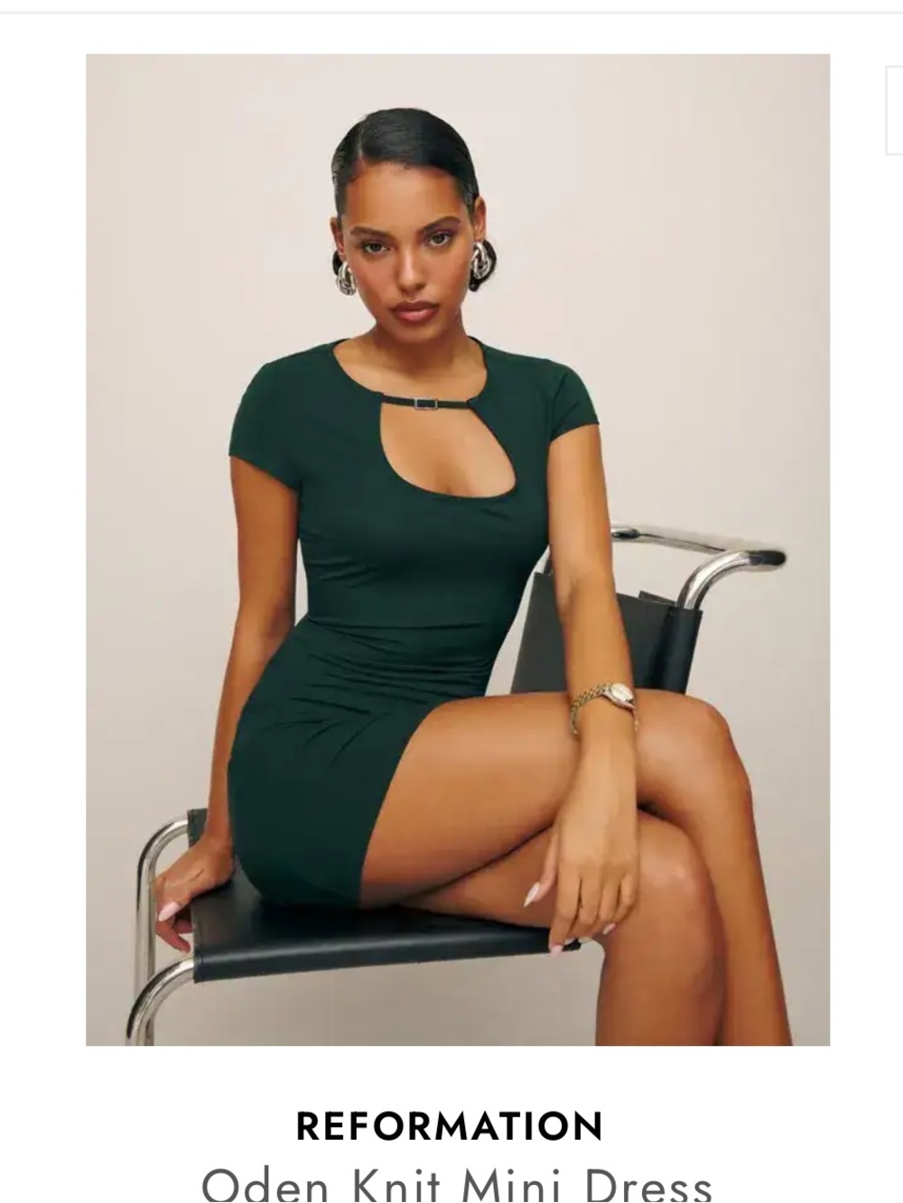 Reformation Oden Mini Dress - Dark Green